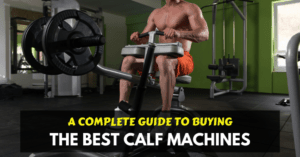 a man training on seated calf raise machine at home