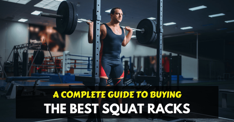 man with space saving squat rack at home