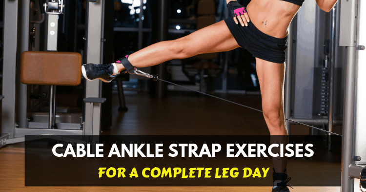 woman exercise with cable ankle strap