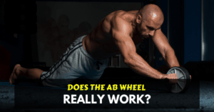 a man doing ab wheel exercise